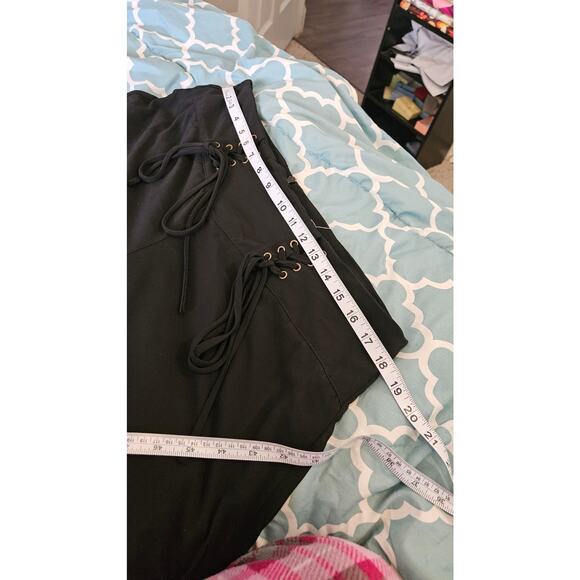 Luca Milano Size Large Black Sheer Wide Leg Pants - Picture 7 of 12